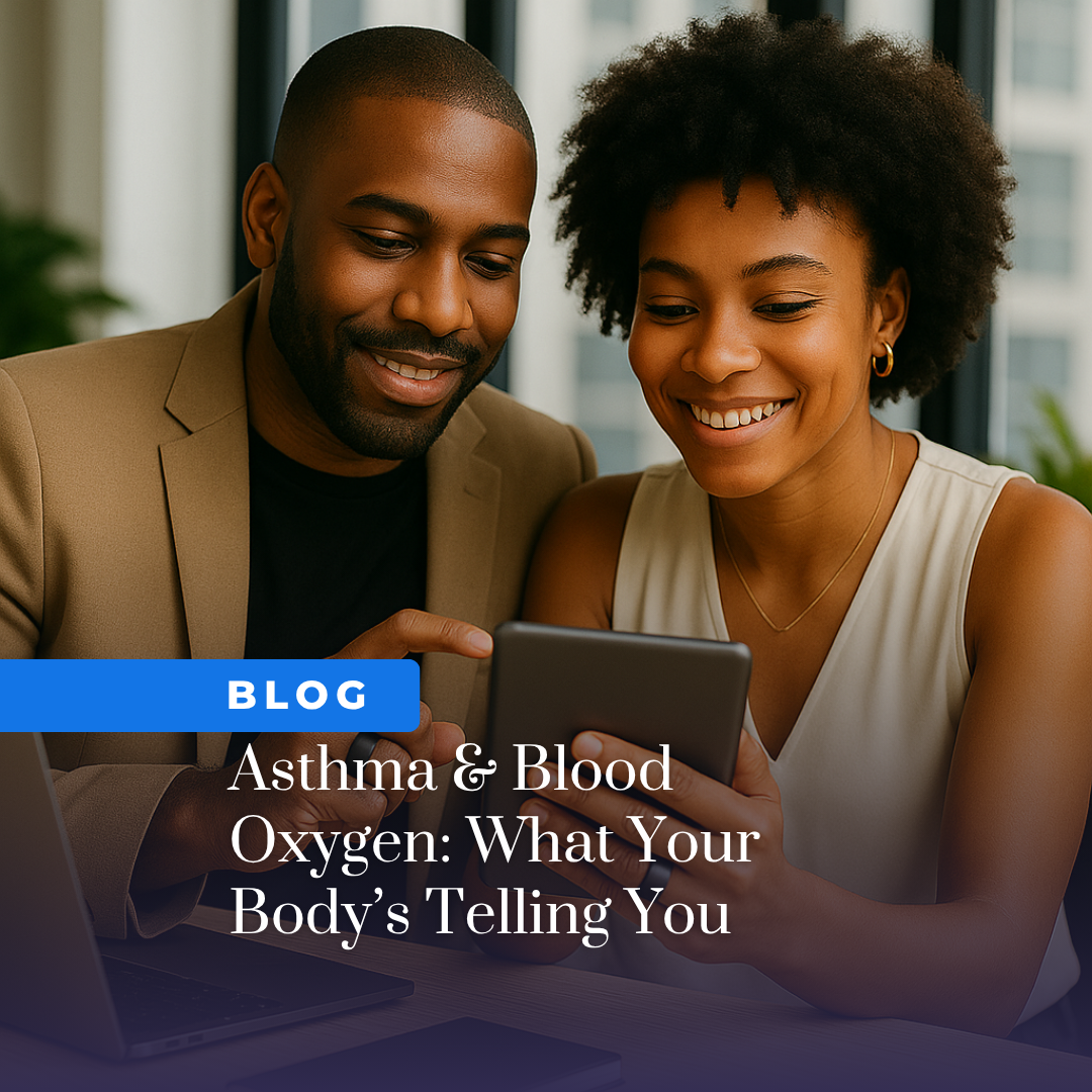 A male and female wearing smart rings by soma rings checking their blood oxygen
